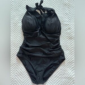 Ellen Tracy Elegant Black One-Piece Swimsuit